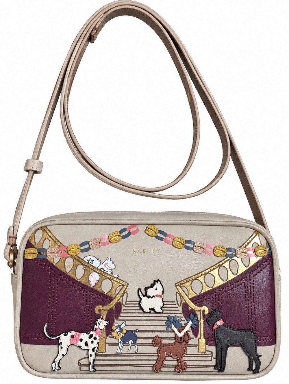 Radley London Party Pals Leather Crossbody Picture Bag Dog Motif NWT $328